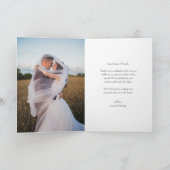 Einfache moderne Foto Hochzeit geklappt Dankeschön Dankeskarte (Innenseite)