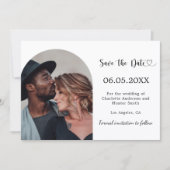 Einfache moderne Foto-Hochzeit Save The Date (Vorderseite)