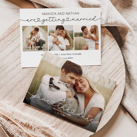 Einfache moderne Foto-Hochzeit Save The Date