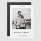 Einfache moderne Foto-Hochzeit Save the Date Magneteinladung (Vorne/Hinten)