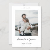 Einfache moderne Foto-Hochzeit Save the Date Magneteinladung (Vorderseite)