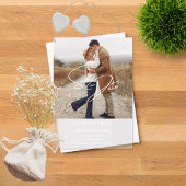 Einfache moderne Foto-Hochzeit spart das Datum Acryleinladungen