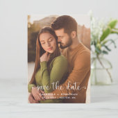 Einfache moderne Foto-Hochzeit spart das Datum Save The Date (Stehend Vorderseite)