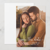 Einfache moderne Foto-Hochzeit spart das Datum Save The Date (Vorne/Hinten)