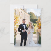 Einfache moderne Foto Hochzeit Vielen Dank Karte W (Rückseite)