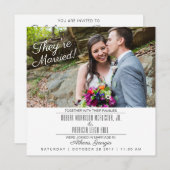 Einfache moderne Foto-Hochzeits-Empfangs-Einladung Einladung (Vorne/Hinten)