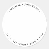 Einfache moderne Foto Personalisierte Gastgeschenk Runder Aufkleber (Vorderseite)