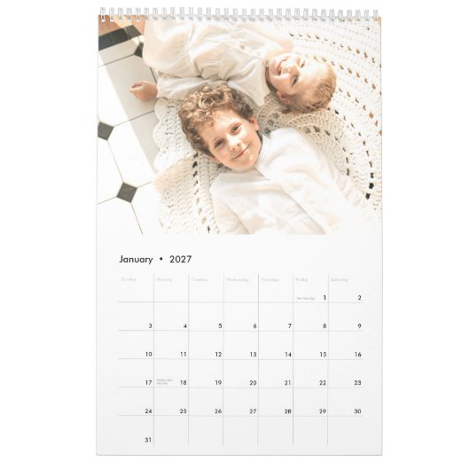 Einfache, moderne Foto-Planung Kalender (Jan 2027)