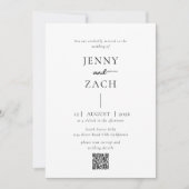 Einfache moderne Foto-Qr-Code-Hochzeit Einladung (Vorderseite)