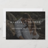 Einfache moderne Foto-QR-Code-Hochzeit Save The Date (Vorderseite)