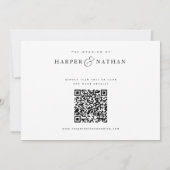 Einfache moderne Foto-QR-Code-Hochzeit Save The Date (Rückseite)