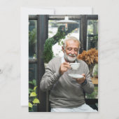 Einfache, moderne Foto-Rente Einladung (Rückseite)