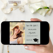 Einfache moderne Foto-Sage-Grün-Abschlussfeier Save The Date
