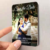 Einfache moderne Foto-Schrift Save the Date Hochze Magnet