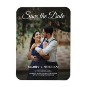 Einfache moderne Foto-Schrift Save the Date Hochze Magnet (Vertikal)