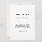 Einfache moderne Foto Script Abschluss Ankündigung (Rückseite)