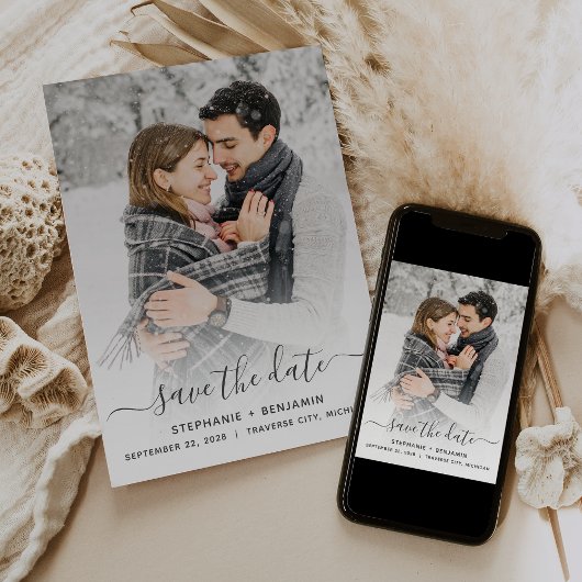 Einfache moderne Foto-Skripte Save the Date