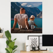 Einfache moderne Foto Vater Familie Minimalistisch Poster (Heimbüro)