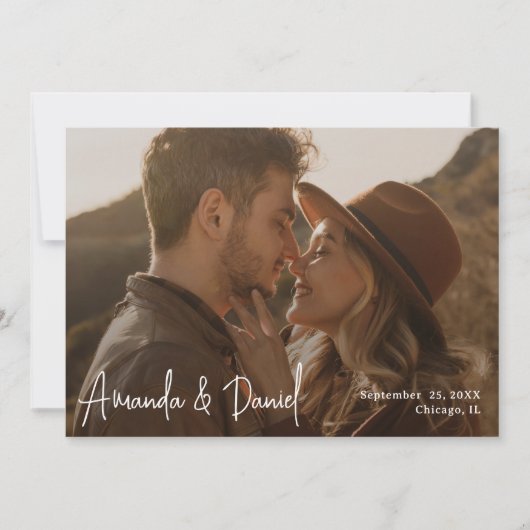 Einfache, moderne Foto-Vorlage Save the Date (Vorderseite)