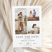 Einfache moderne Fotocollage-Hochzeit - Save-the-D Save The Date