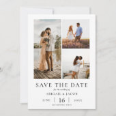 Einfache moderne Fotocollage-Hochzeit - Save-the-D Save The Date (Vorderseite)