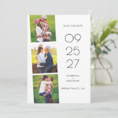 Einfache moderne FotoCollage Hochzeit Save The Date (Stehend Vorderseite)