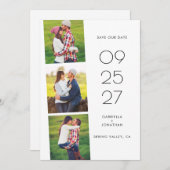 Einfache moderne FotoCollage Hochzeit Save The Date (Vorne/Hinten)