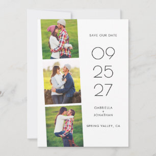 Einfache moderne FotoCollage Hochzeit Save The Date