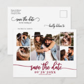 Einfache, moderne Fotocollage-Hochzeit spart das D Postkarte (Vorne/Hinten)