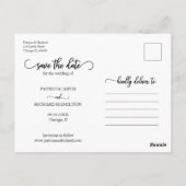 Einfache, moderne Fotocollage-Hochzeit spart das D Postkarte (Rückseite)
