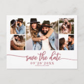 Einfache, moderne Fotocollage-Hochzeit spart das D Postkarte (Vorderseite)