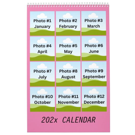 Einfache moderne FotoCollage Minimalistisch Custom Kalender (Titelbild)