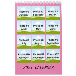 Einfache moderne FotoCollage Minimalistisch Custom Kalender