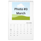 Einfache moderne FotoCollage Minimalistisch Custom Kalender (Mär 2026)