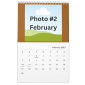 Einfache moderne FotoCollage Minimalistisch Custom Kalender (Feb 2027)