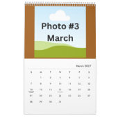 Einfache moderne FotoCollage Minimalistisch Custom Kalender (Mär 2027)
