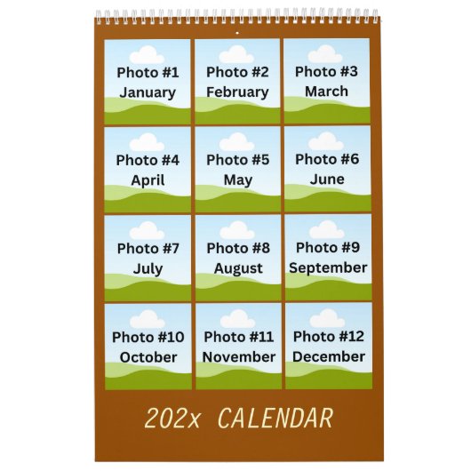 Einfache moderne FotoCollage Minimalistisch Custom Kalender (Titelbild)