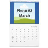 Einfache moderne FotoCollage Minimalistisch Custom Kalender (Mär 2027)