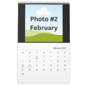 Einfache moderne FotoCollage Minimalistisch Custom Kalender (Feb 2027)