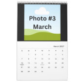 Einfache moderne FotoCollage Minimalistisch Custom Kalender (Mär 2027)