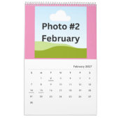 Einfache, moderne FotoCollage Minimalistisch kunde Kalender (Feb 2027)