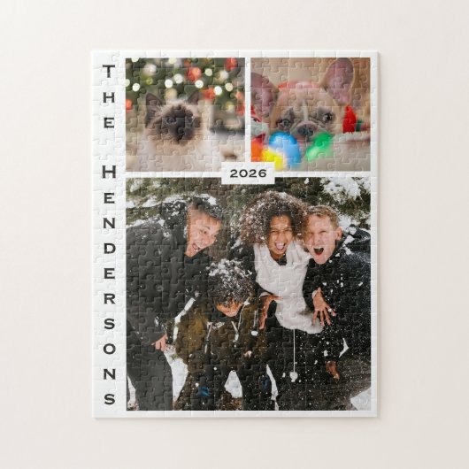 Einfache moderne Fotocollage mit weißem Hintergrun Puzzle (Vertikal)