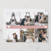 Einfache moderne FotoCollage Rosa Rosa Dankeskarte (Vorderseite)