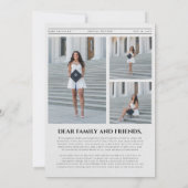 Einfache moderne Fotocollage-Zeitung Abschlussfeie Ankündigung (Rückseite)