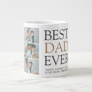 Einfache moderne Fotofamilien-Collage zum Vatertag Jumbo-Tasse