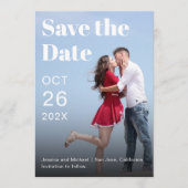 Einfache moderne Fotografie und Typografie Save The Date (Vorderseite)