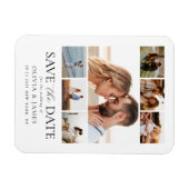 Einfache moderne Fotokollektion Hochzeit speichern Magnet (Horizontal)