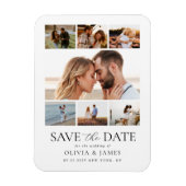 Einfache moderne Fotokollektion Hochzeit speichern Magnet (Vertikal)
