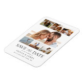 Einfache moderne Fotokollektion Hochzeit speichern Magnet (Linke Seite)