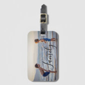 Einfache, moderne Fotomodelle - eigener Familienna Gepäckanhänger (Vorderseite Vertikal)